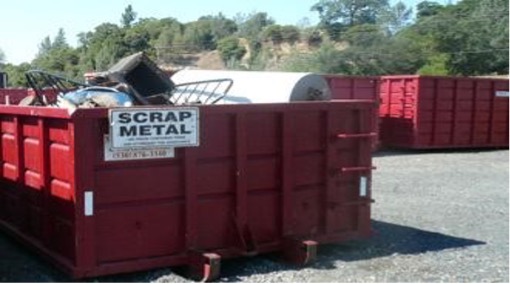 debris boxes on a lot